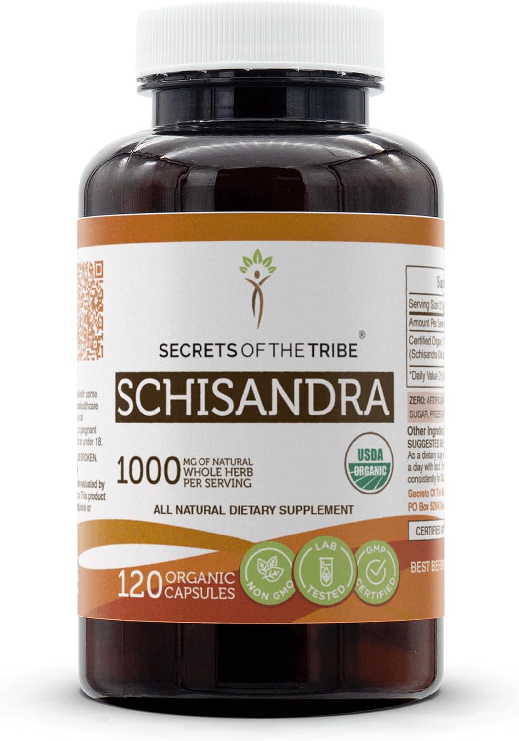 Secrets of the Tribe USDA Organic Schisandra 1000 mg - 120 Capsules - görsel 1