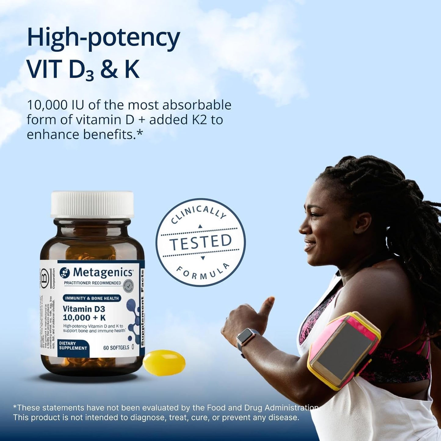 Metagenics Vitamin D3 and Vitamin K2 10,000 IU with MK-7 – 60 Softgels - görsel 3