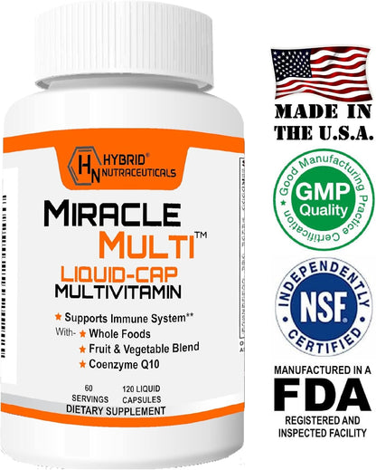 Multi Liquid Multivitamin Softgels - Complete Whole Food Blend with CoQ10, B12 & Superfood Enzymes, 120 Softgels