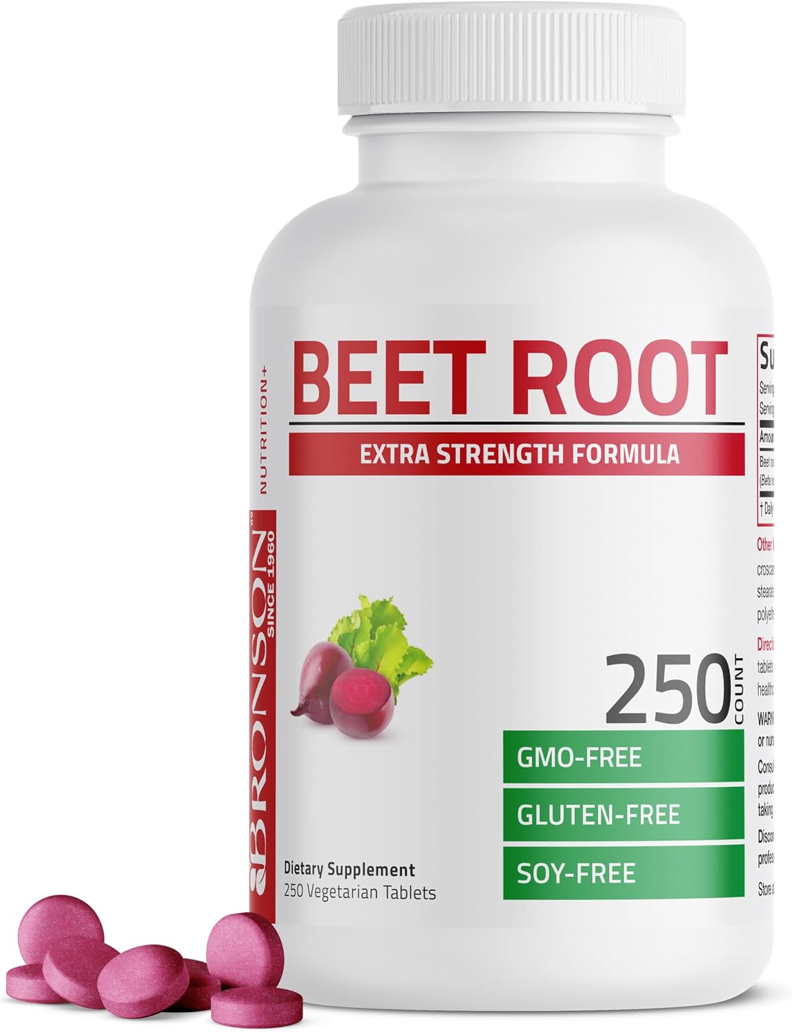 Bronson Beet Root Extra Strength, Non-GMO, 500 Vegetarian Tablets - görsel 10