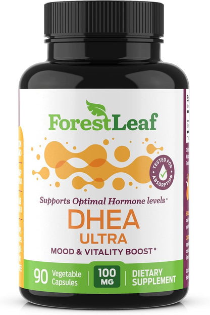 ForestLeaf DHEA 100mg – Micronised DHEA Supplement – Supports Energy, Hormone Balance & Healthy Ageing – 90 Capsules