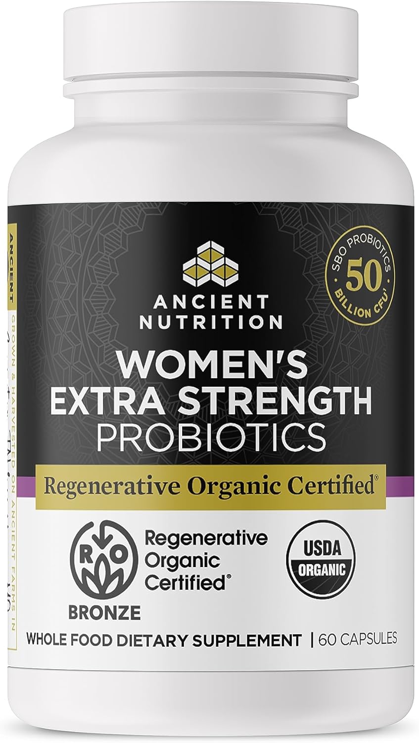 Ancient Nutrition Regenerative Organic Certified Probiotics for Women – Once Daily, 25 Billion CFUs, 30 Capsules - görsel 9