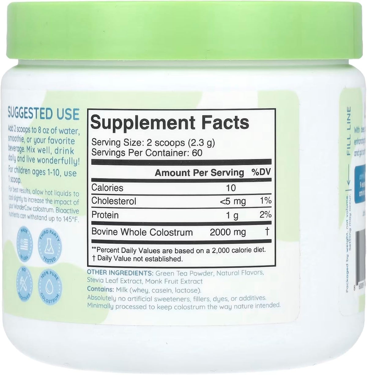WONDERCOW Colostrum Powder with Matcha, 140 g - görsel 8