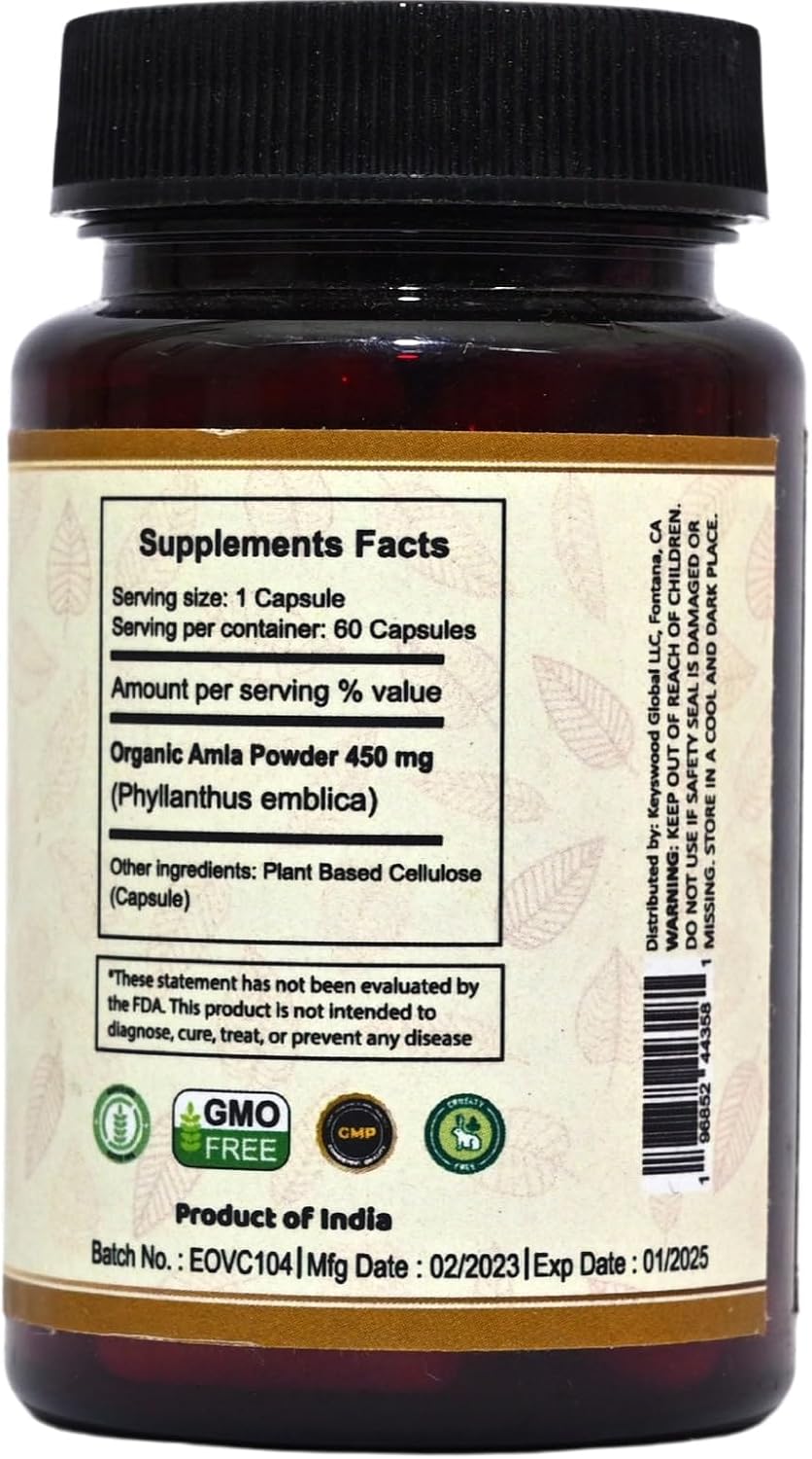 VedaSecrets Organic Amla Capsules - Vitamin C Supplement (60 Count) - görsel 2