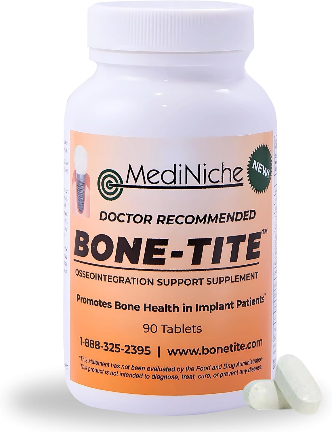 Bone-Tite Osseointegration Support Food Supplement – Key Vitamins, Minerals and Nutrients for Dental Implant Support (90 Tablets) - görsel 1