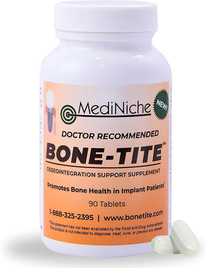 Bone-Tite Osseointegration Support Food Supplement – Key Vitamins, Minerals and Nutrients for Dental Implant Support (90 Tablets)