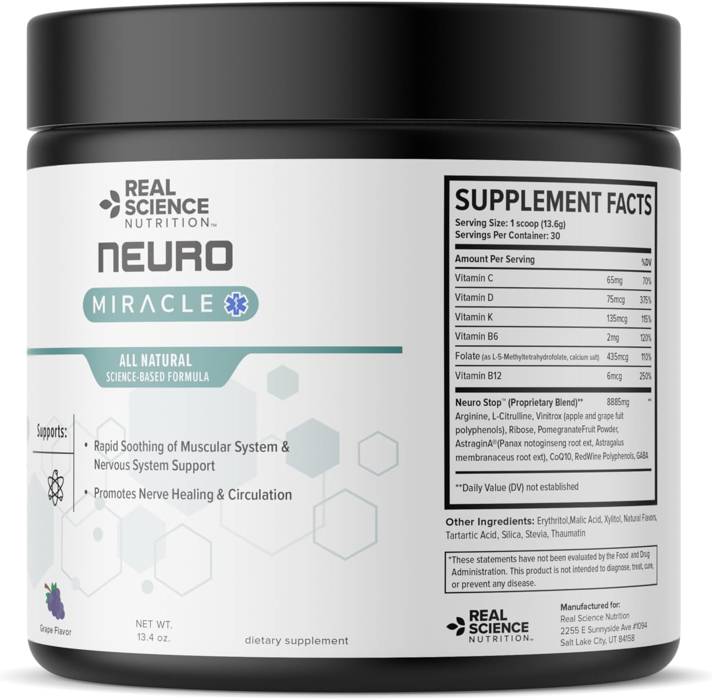 Real Science Nutrition Neuropathy Miracle - Natural Powder Supplement to Support Circulation and Nerve Health - görsel 2