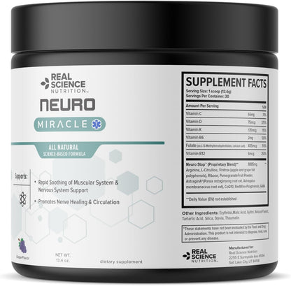 Real Science Nutrition Neuropathy Miracle - Natural Powder Supplement to Support Circulation and Nerve Health