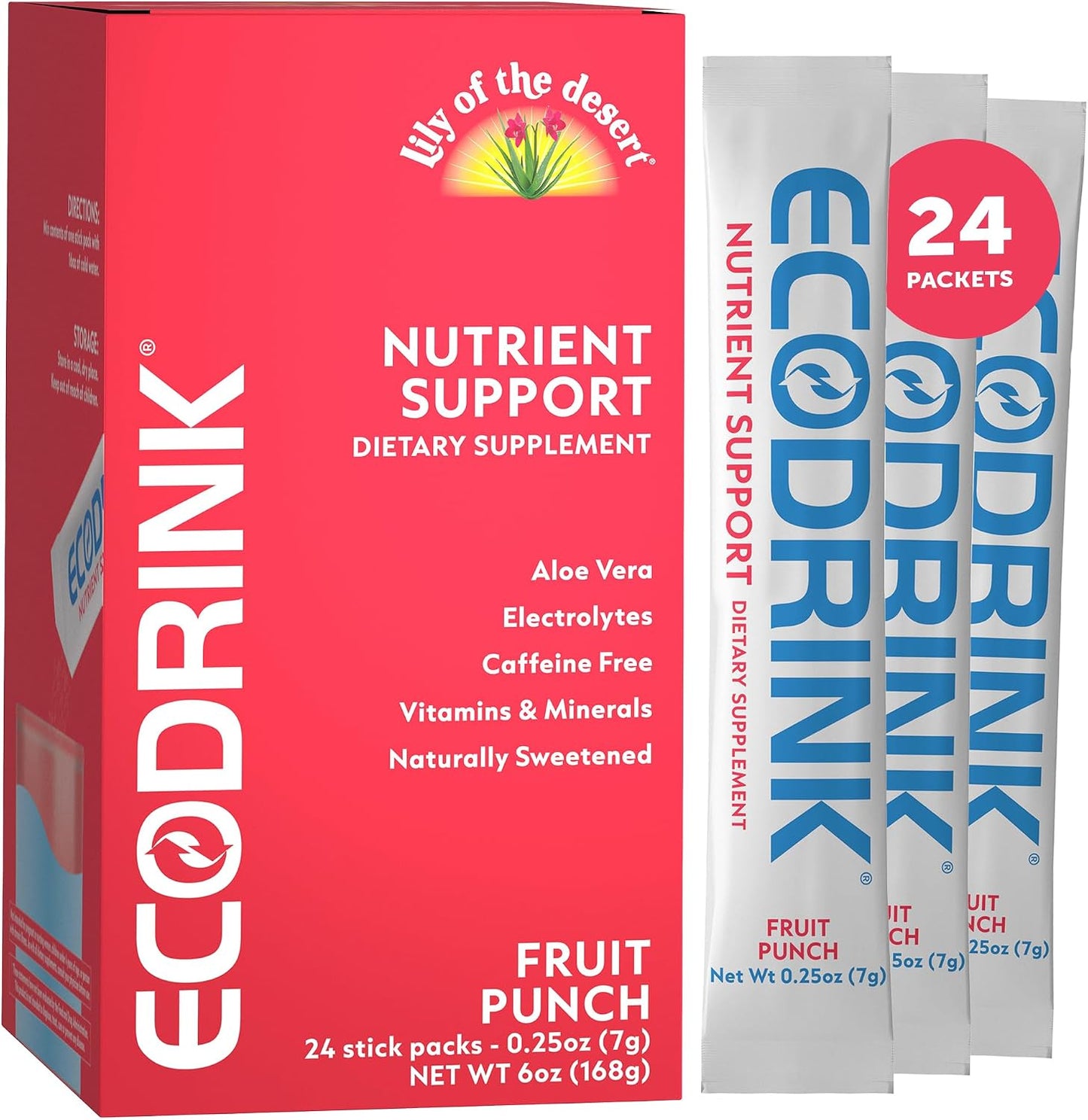 EcoDrink Nutrient Support Hydration Sachets, Peach Mango – 24 Sachets - görsel 9