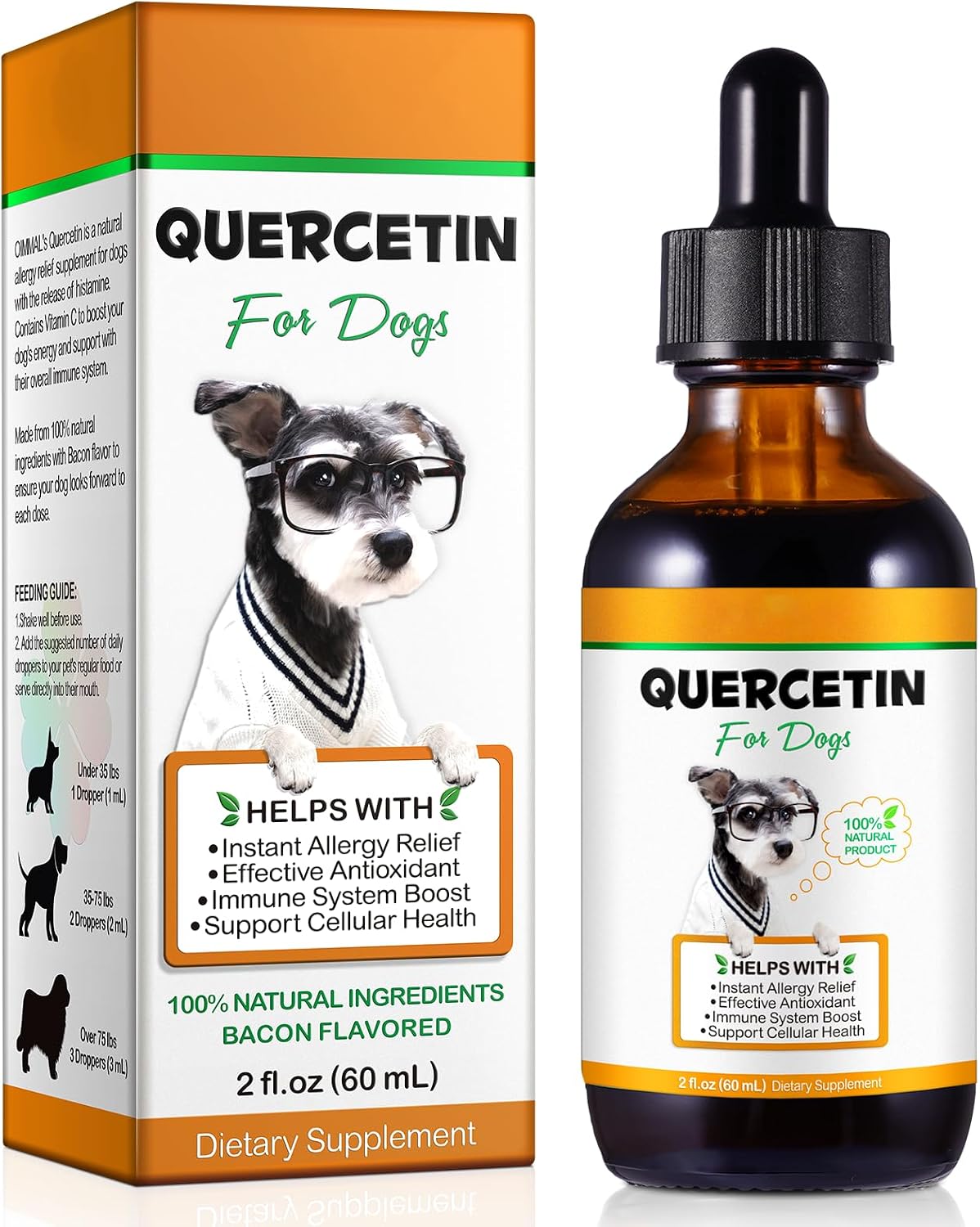 Quercetin for Dogs - Liquid Drops for Allergy Relief & Immune Support, 60 ml - görsel 1