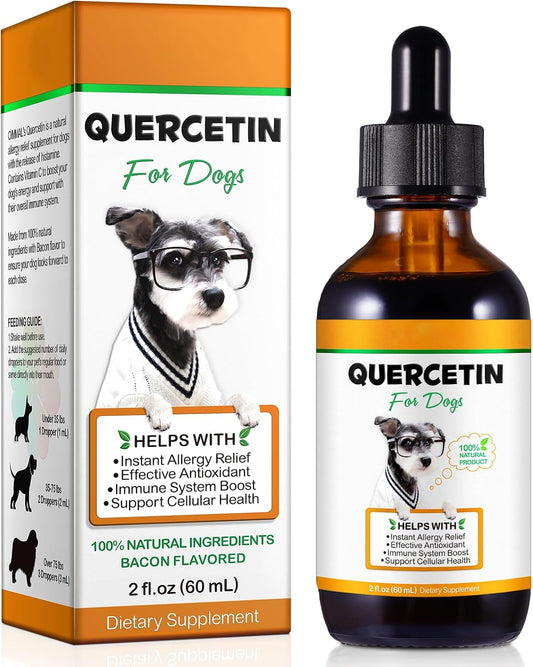 Quercetin for Dogs - Liquid Drops for Allergy Relief & Immune Support, 60 ml