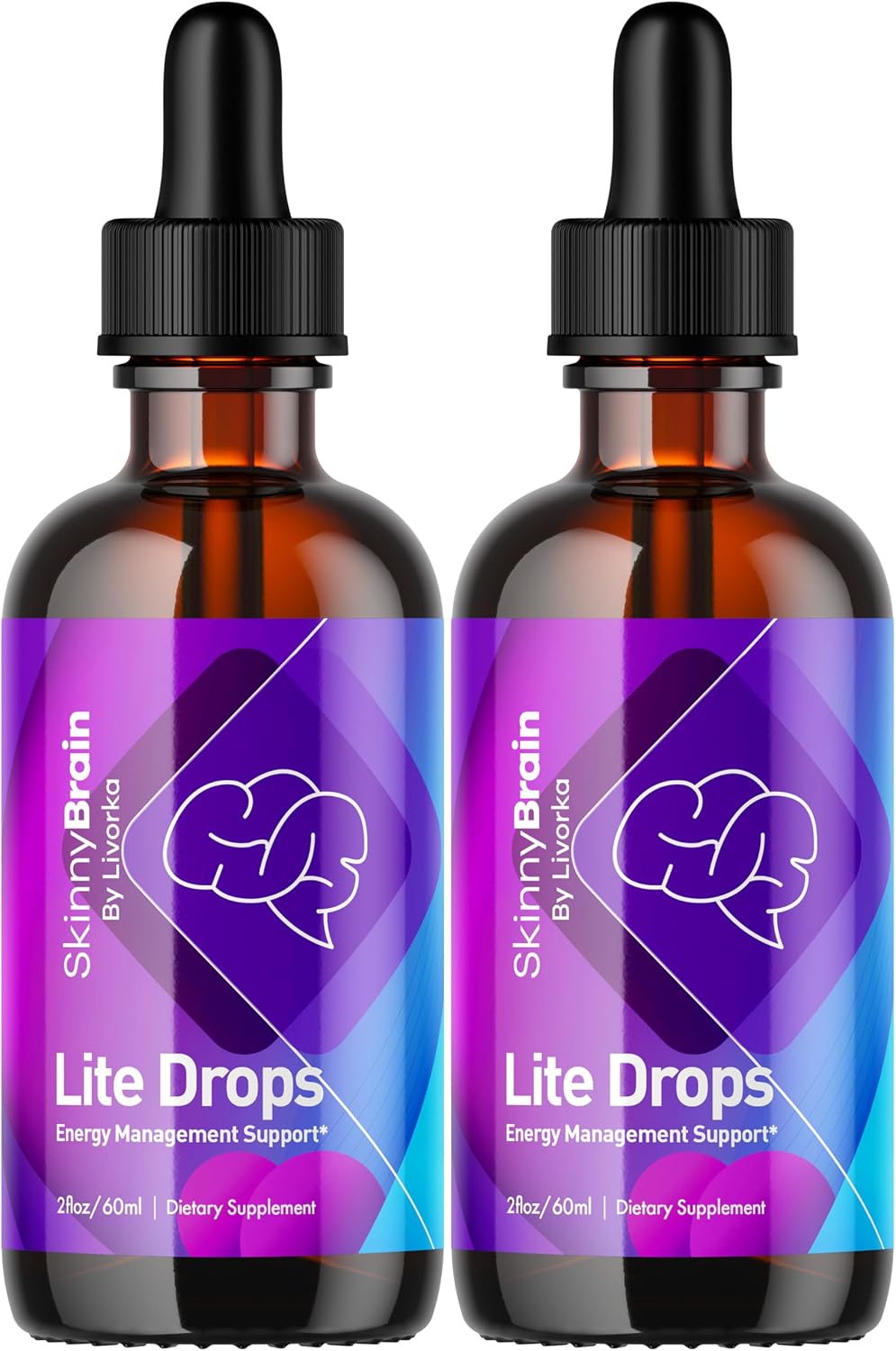 (2 Pack) Skinny Brain Liquid Drops, Skinny Brain Mineral Drops – 2 Bottles for 60 Days - görsel 1