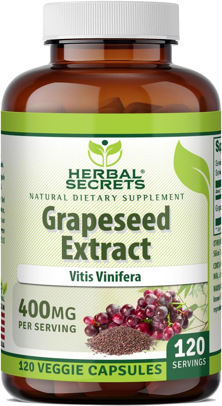 Herbal Secrets Grapeseed Extract 400 mg – 120 Veggie Capsules (Pack of 2) - görsel 8