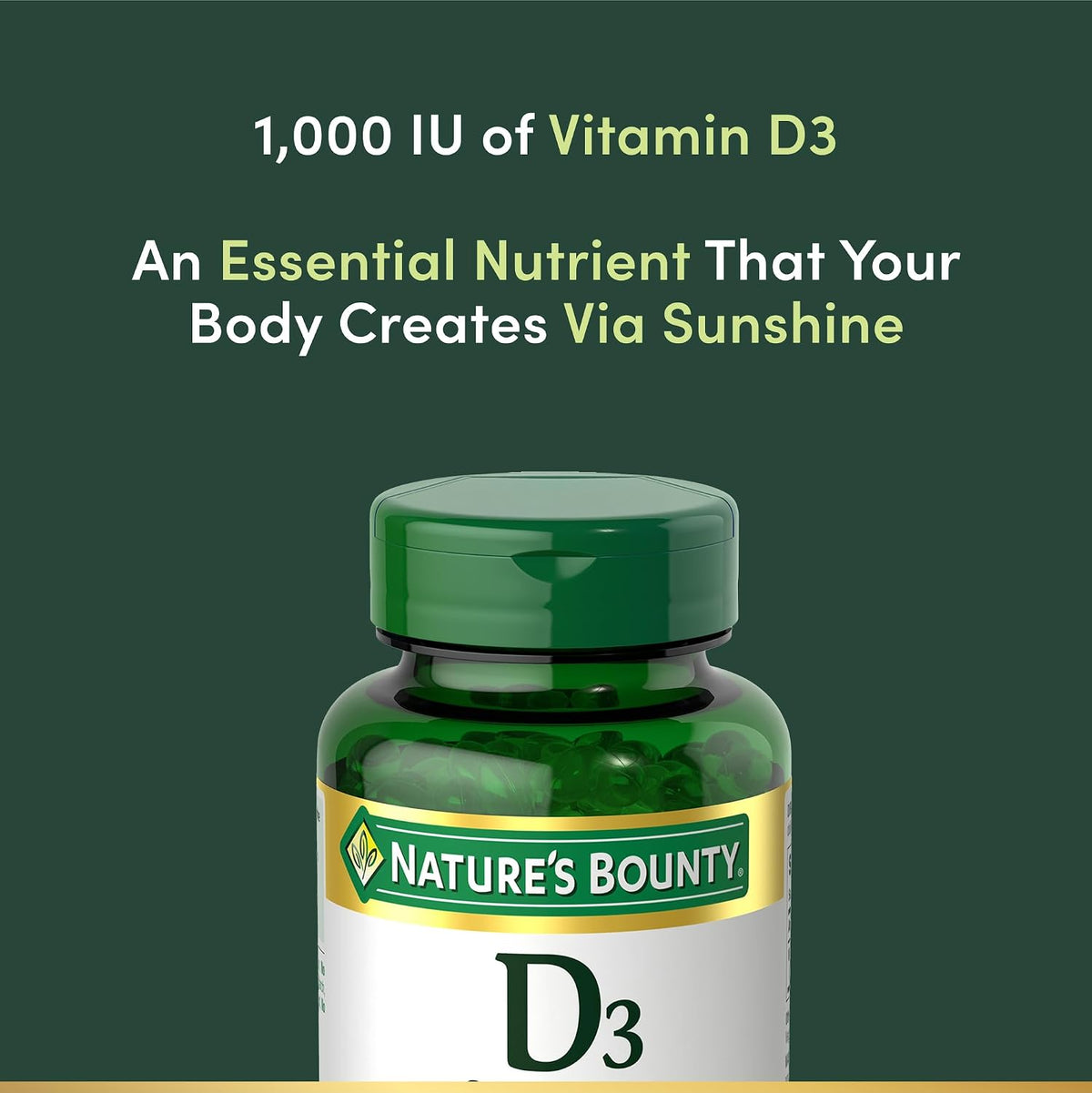Nature's Bounty Vitamin D3 1000 IU Softgels - görsel 3