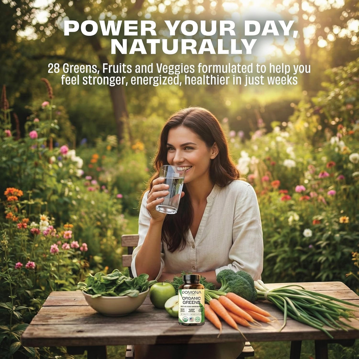 Pomona Wellness Super Greens Supplement - Organic, Non-GMO, 120 Tablets - görsel 4