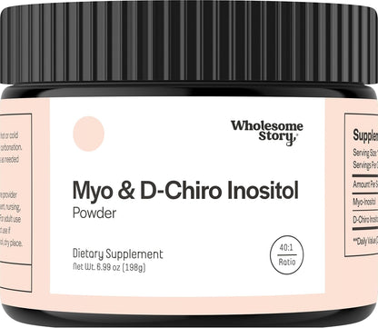 Wholesome Story Myo-Inositol & D-Chiro Inositol Supplement for Women – 40:1 Ratio, 30 Servings