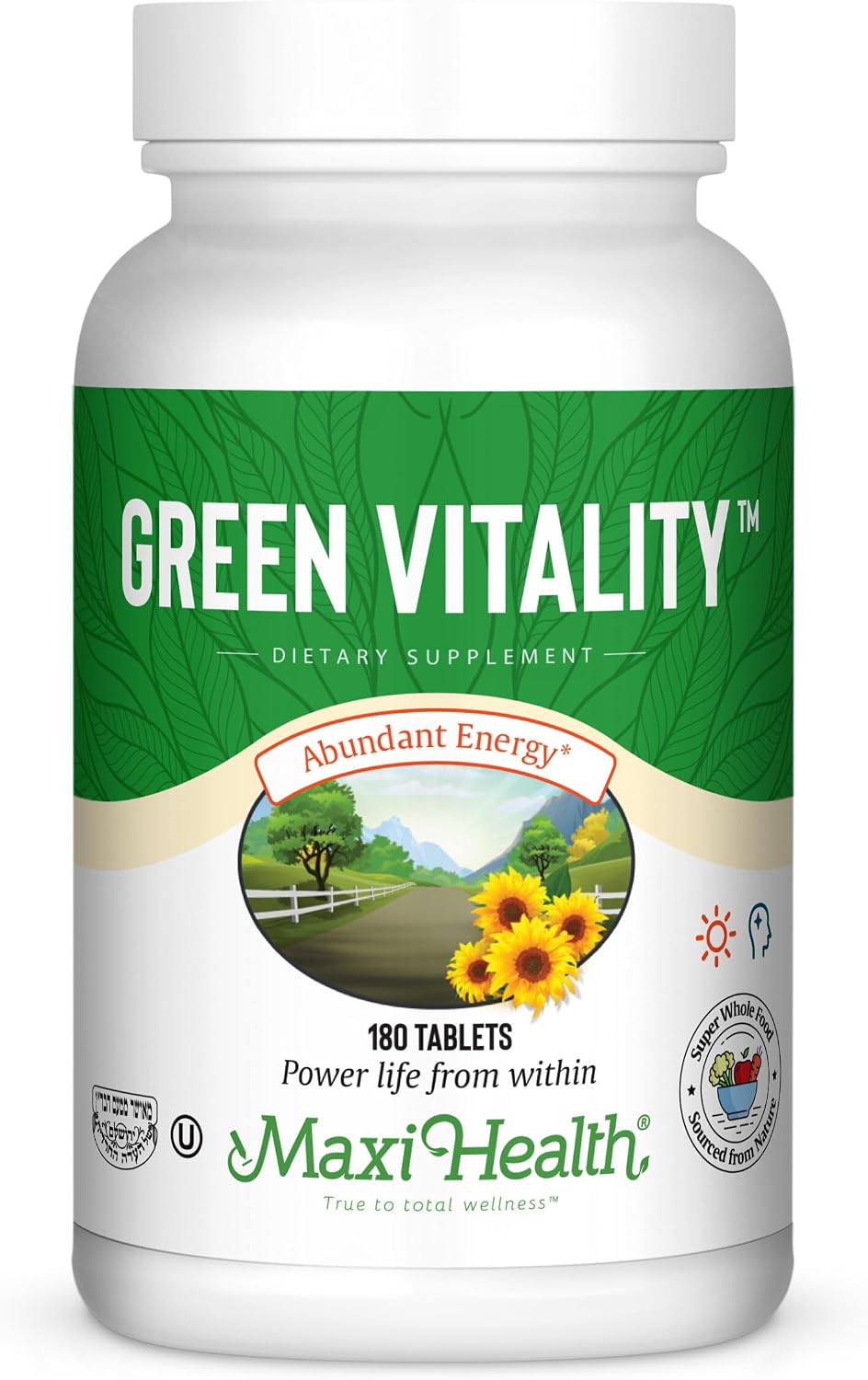 Super Greens Tablets – Green Vitality with Spirulina, Wheat Grass, Barley Grass & Chlorella – 180 Tablets - görsel 1