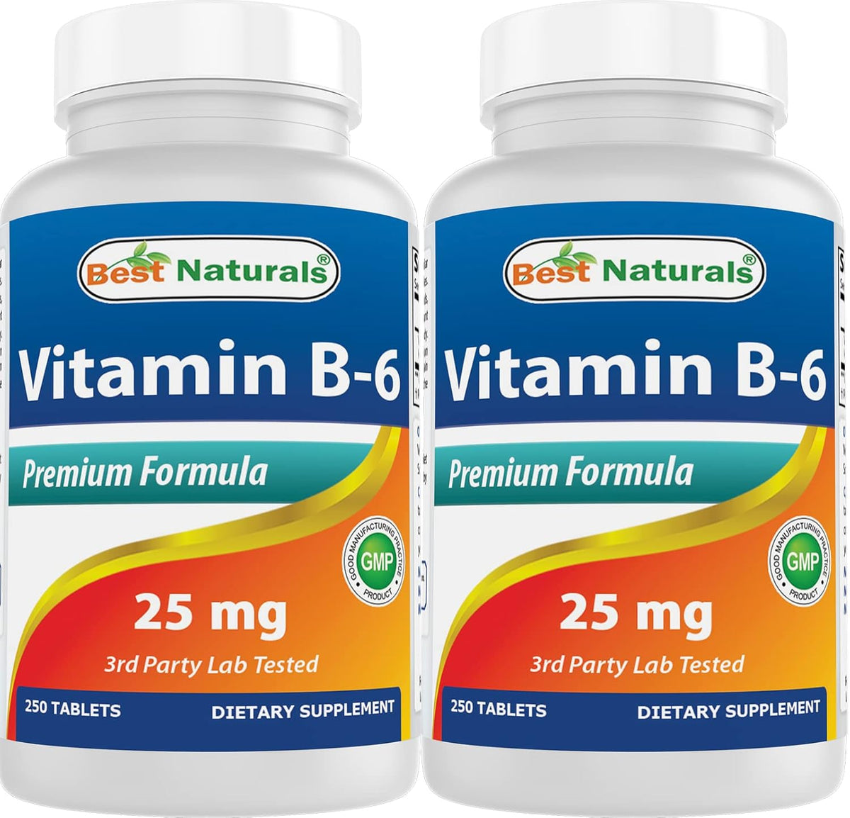 Best Naturals Vitamin B6 25mg, 250 Tablets (Pack of 2) - görsel 1