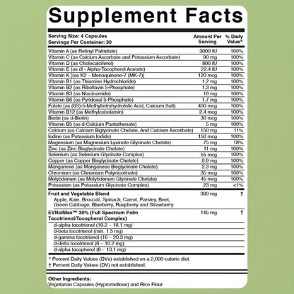 Dr. Colbert, MD Enhanced Multivitamin Plus Chelated Minerals - Active B Vitamins, MTHF, Fruits & Vegetables - 120ct