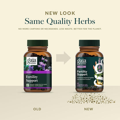Gaia Herbs Fertility Support - Hormonal Balance Supplement with Chaste Tree (Vitex) - 60 Vegan Liquid Phyto-Caps