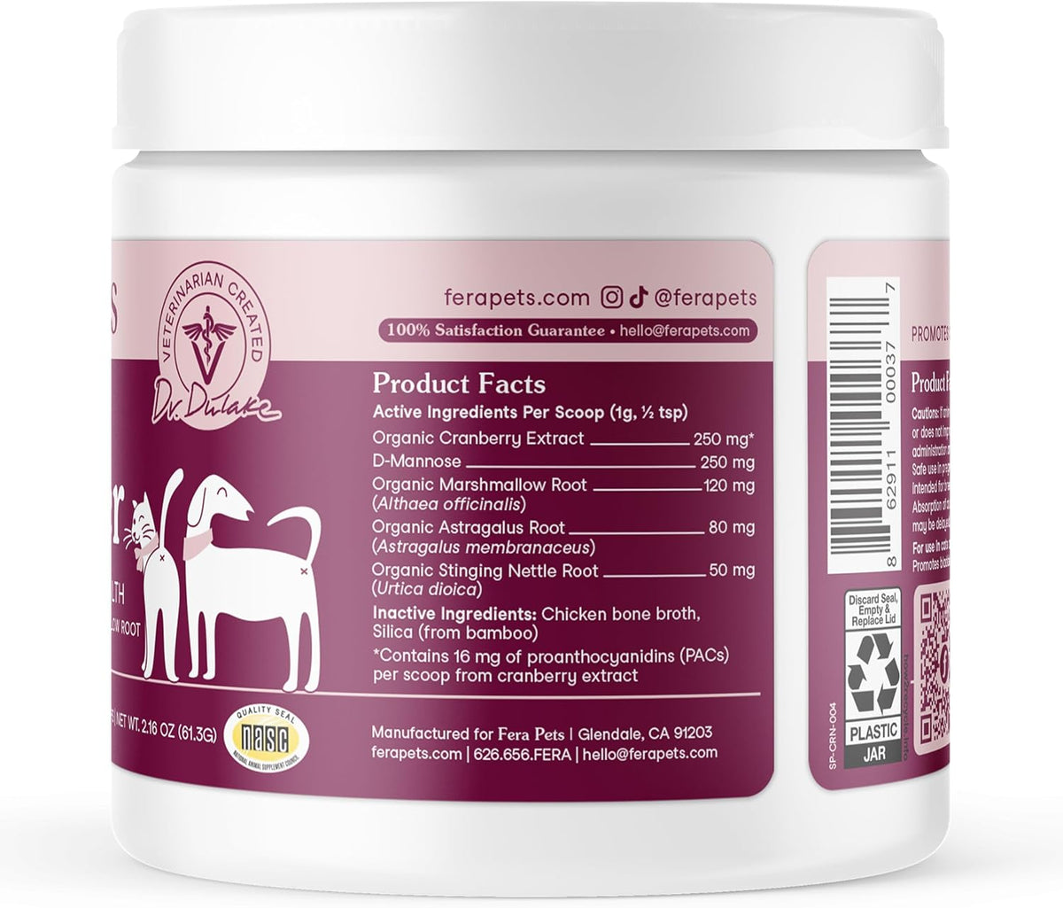Fera Pets Bladder Support – Cranberry Supplement for Dogs and Cats, 60 Scoops - görsel 9