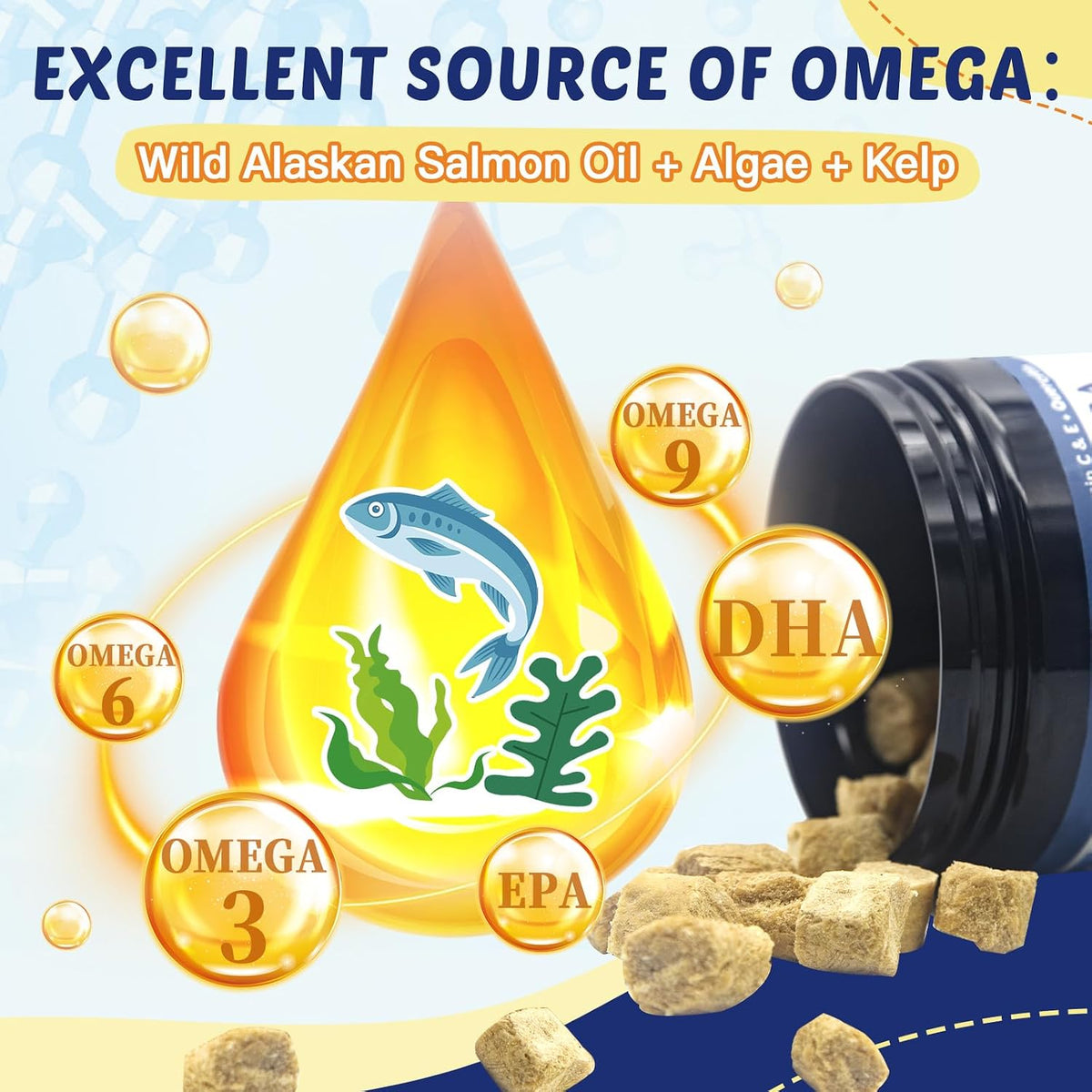 Omega-3 for Dogs with Salmon Oil, 120 Chewable Fish Oil Chews - görsel 3
