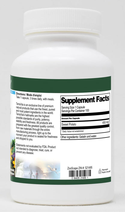 Sweet Potato 450 mg Food Supplement - 100 Capsules (3-Pack) | TerraVita
