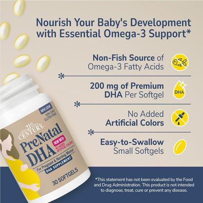21st Century PreNatal DHA Softgels - 30 softgels, Pack of 3