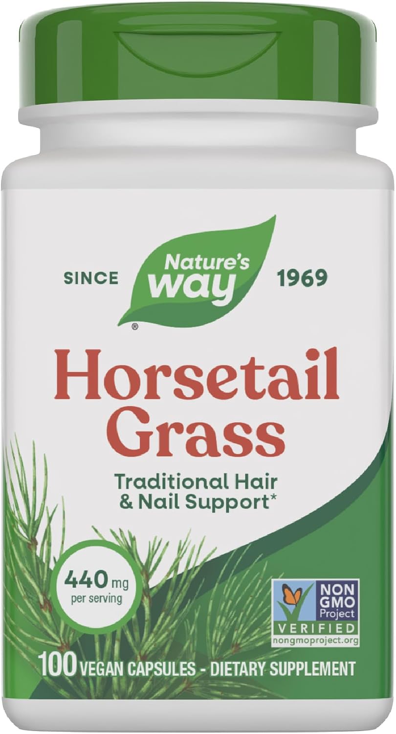 Nature's Way Horsetail Grass - 440mg per Capsule - Hair & Nail Support - 100 Capsules - görsel 1