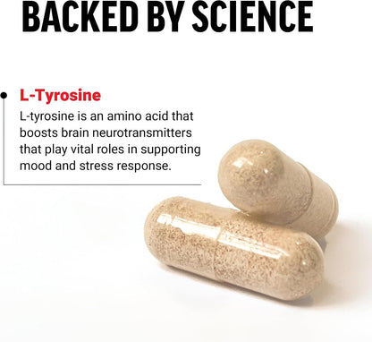 Force Factor L-Tyrosine 500mg Capsules – Stress Support & Brain Health Supplement