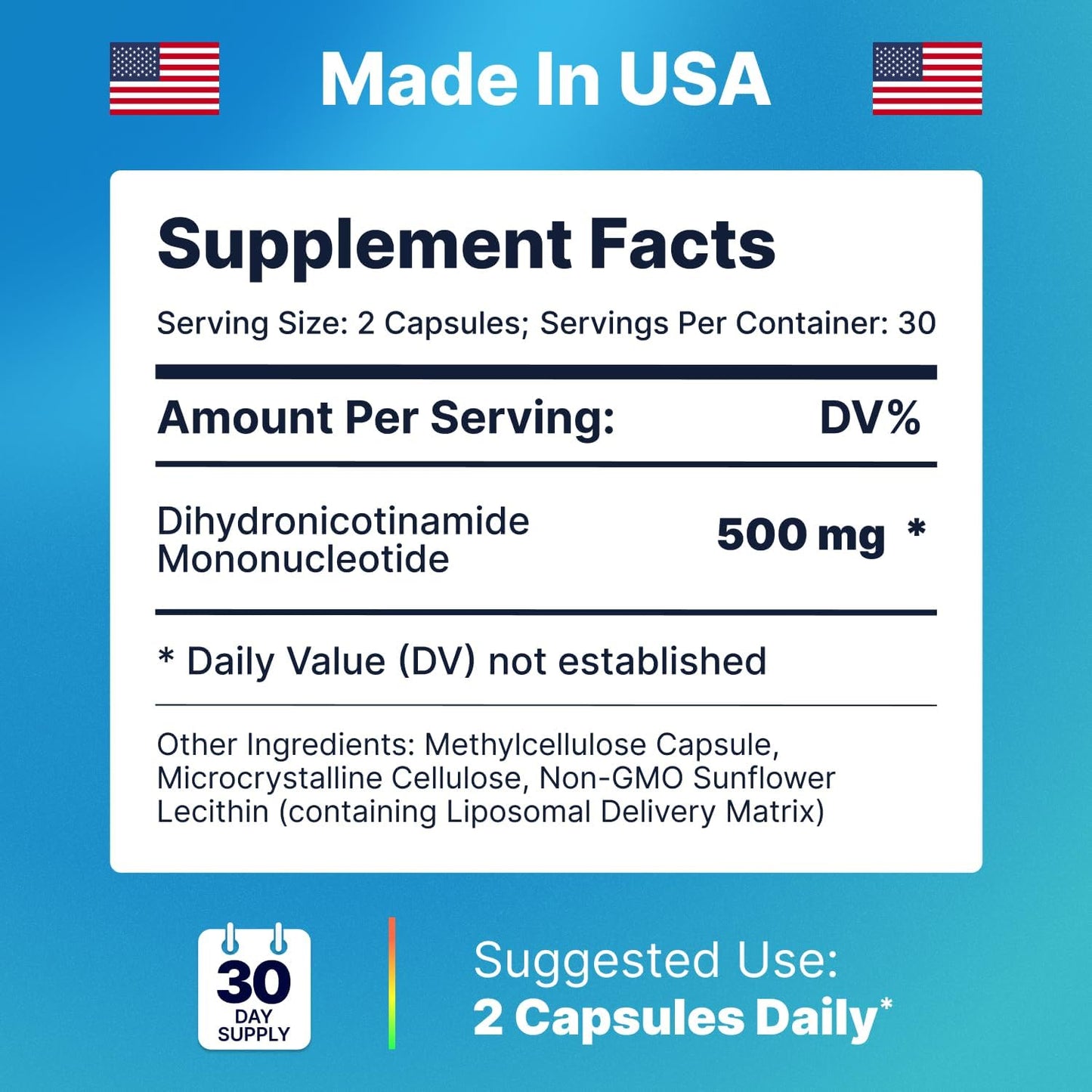 Liposomal NMNH 500 mg – NAD+ Supplement for Energy, Focus & Anti-Ageing - görsel 7