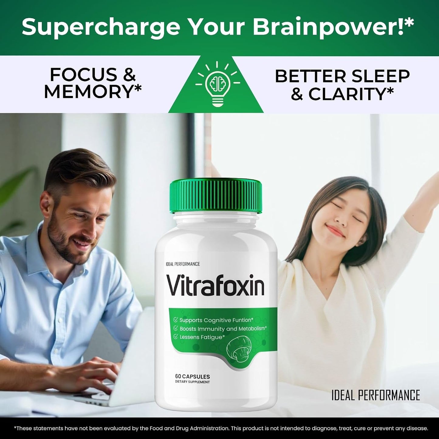 IDEAL PERFORMANCE Vitrafoxin Capsules – Maximum Strength Nootropics for Nerve and Brain Health, All-Natural Formula (Pack of 2) - görsel 5