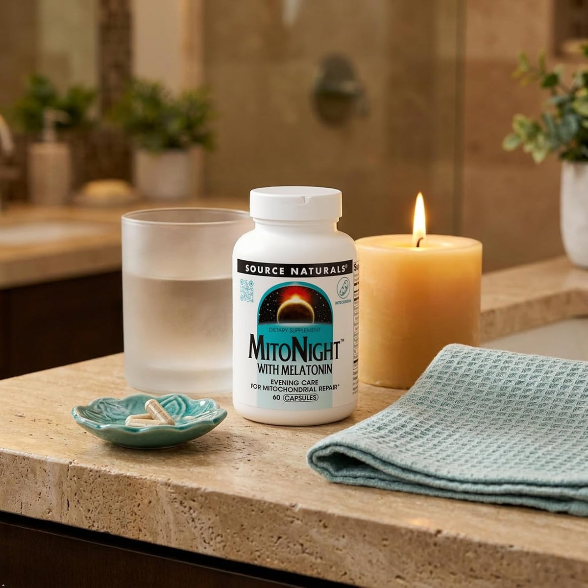 Source Naturals MitoNight® with Melatonin, Nighttime Care for Mitochondrial Repair - 30 Capsules - görsel 3
