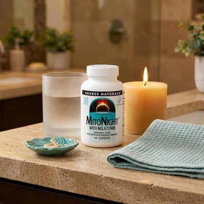 Source Naturals MitoNight® with Melatonin, Nighttime Care for Mitochondrial Repair - 30 Capsules