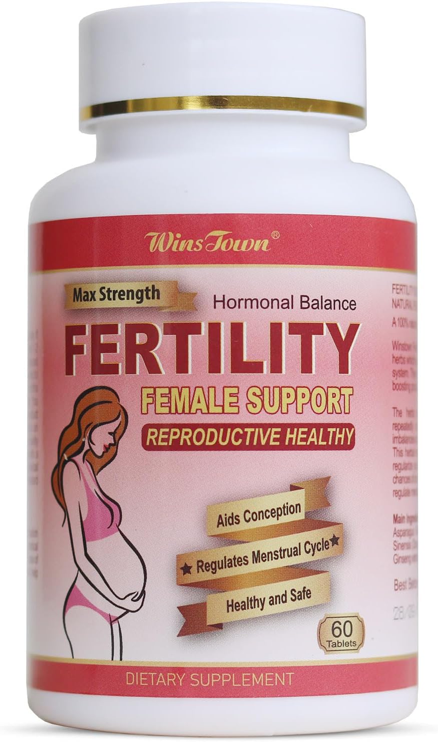 Wins Town Fertility Tablets – Prenatal Vitamin for Women, 60 Count - görsel 1