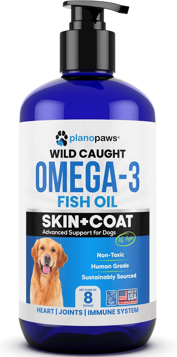 PlanoPaws Omega 3 Fish Oil for Dogs - Liquid Supplement for Skin and Coat, Joints, Brain and Heart Health - görsel 8