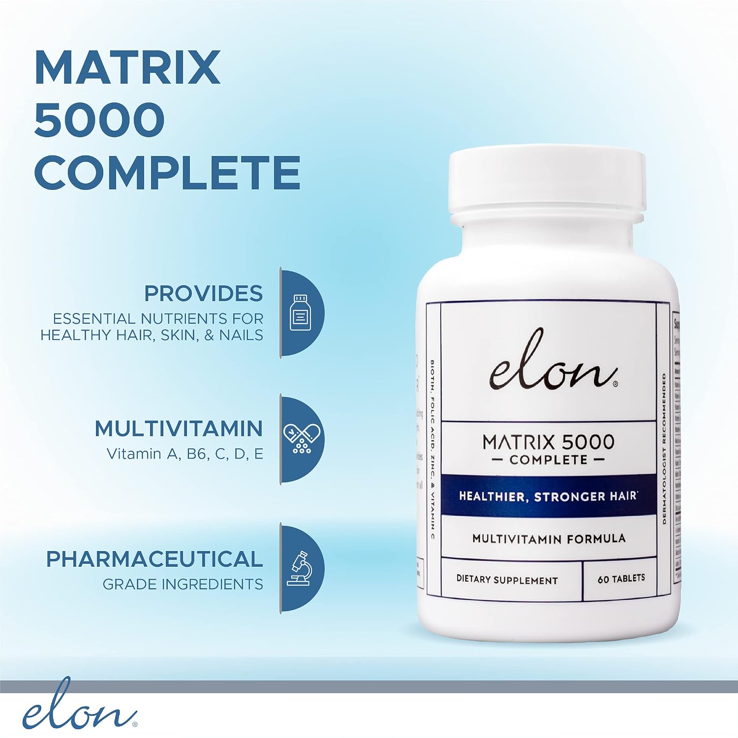 Elon Matrix 5000 Complete Multivitamin — Skin, Hair & Nail Support, 180 Tablets (Pack of 3) - görsel 2