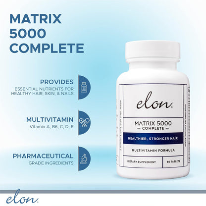 Elon Matrix 5000 Complete Multivitamin — Skin, Hair & Nail Support, 180 Tablets (Pack of 3)