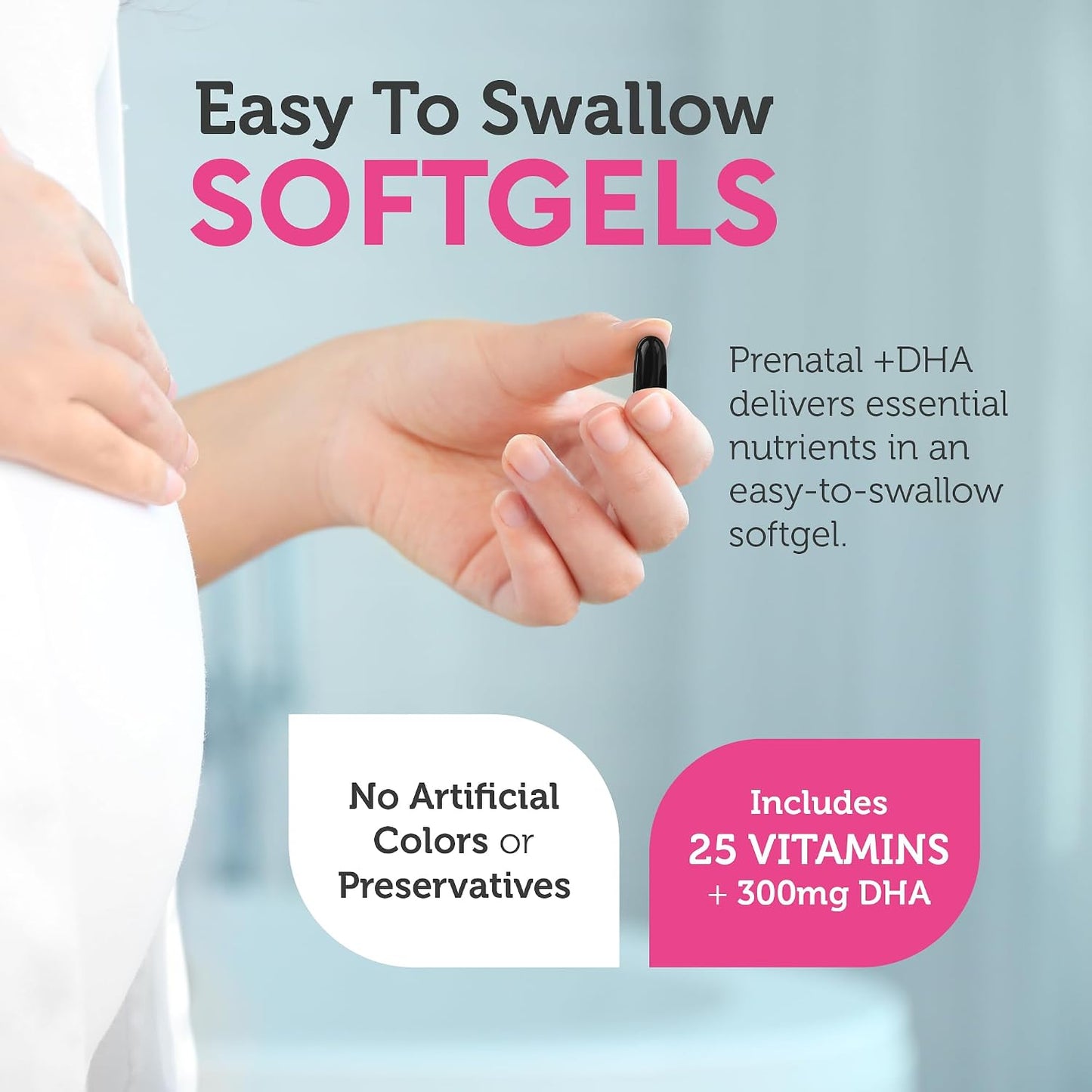 Zahler Prenatal +DHA 300 - Prenatal Vitamin with Methylated Folate & DHA for Pregnant Women - Support for Mum & Baby - Kosher, Gluten-free, Dairy-free - 180 Softgels - görsel 6