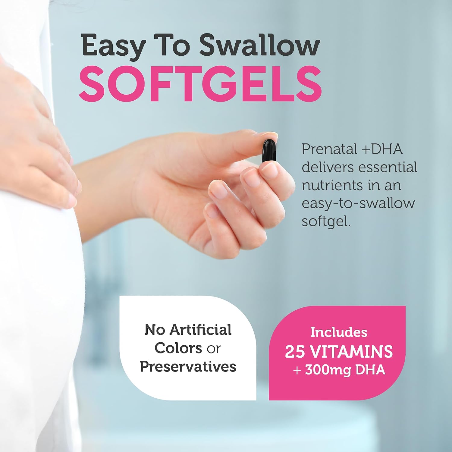 Zahler Prenatal +DHA 300 - Prenatal Vitamin with Methylated Folate & DHA for Pregnant Women - Support for Mum & Baby - Kosher, Gluten-free, Dairy-free - 180 Softgels - görsel 6