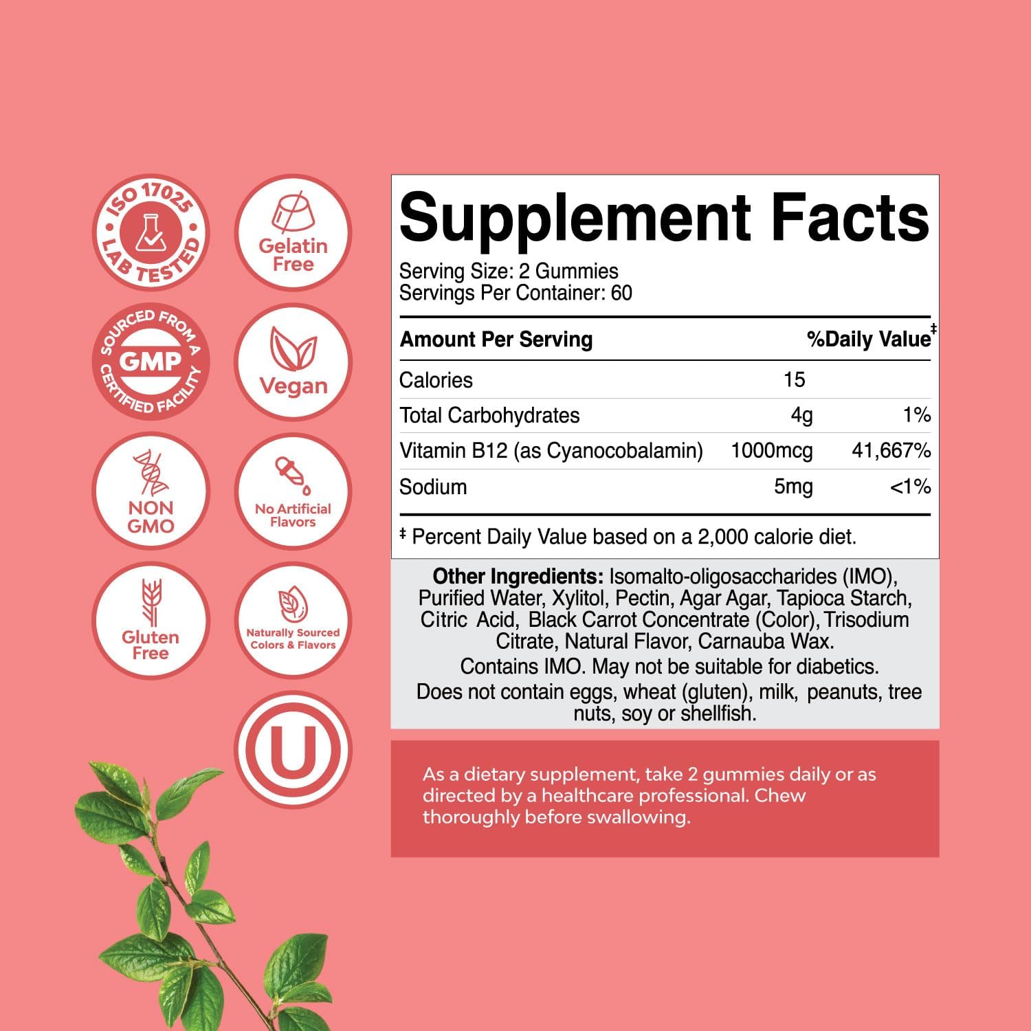 Natures Craft Vitamin B12 Gummies - Sugar Free, 1000 µg, 120 Count - görsel 7