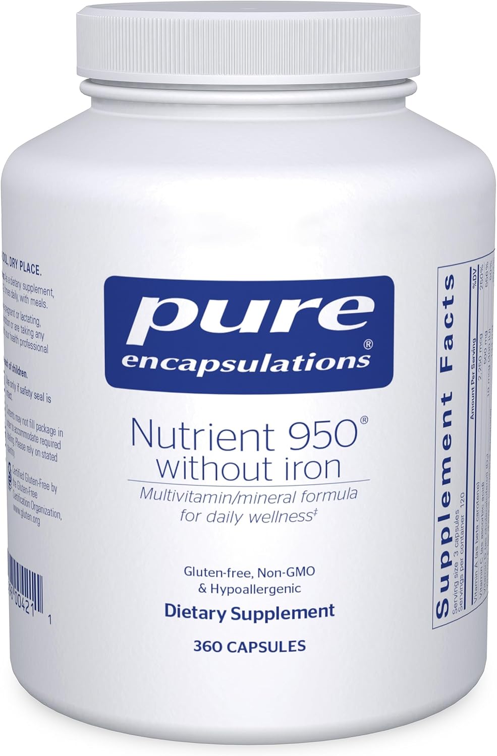 Pure Encapsulations Nutrient 950 Without Iron - Multivitamin and Mineral Supplement, 180 Capsules - görsel 8