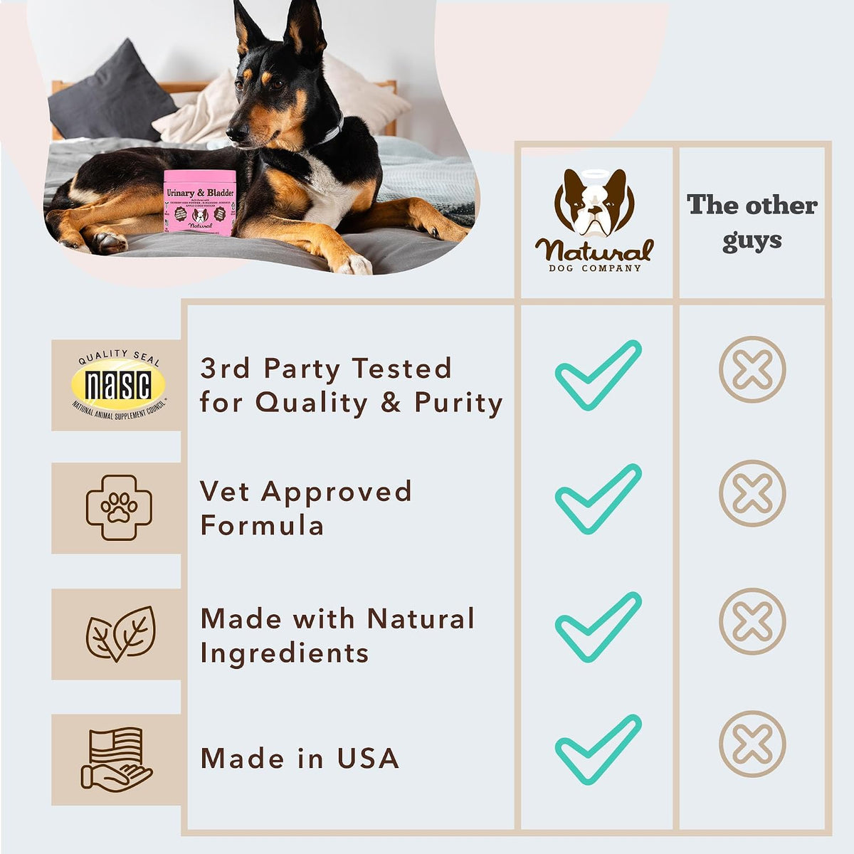 Natural Dog Company Urinary & Bladder Supplement for Dogs – Cranberry & D-Mannose Soft Chews (90 Count) - görsel 4