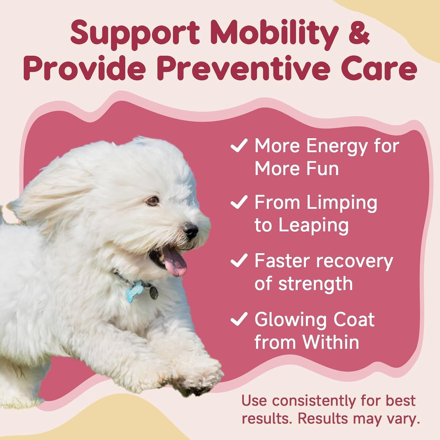 Hip & Joint Supplement for Dogs – Glucosamine with MSM, Chondroitin, Omega-3, Turmeric, Calcium – 180 Freeze-Dried Chews - görsel 8