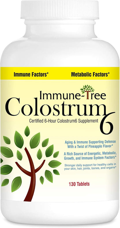 Immune Tree Colostrum6, Certified 6-Hour Colostrum, Pineapple Flavour, 130 Lozenges