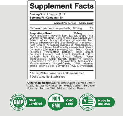 GlycoFortin Drops – Plant Extract & Chromium Liquid Supplement, 30ml (3-Month Supply)