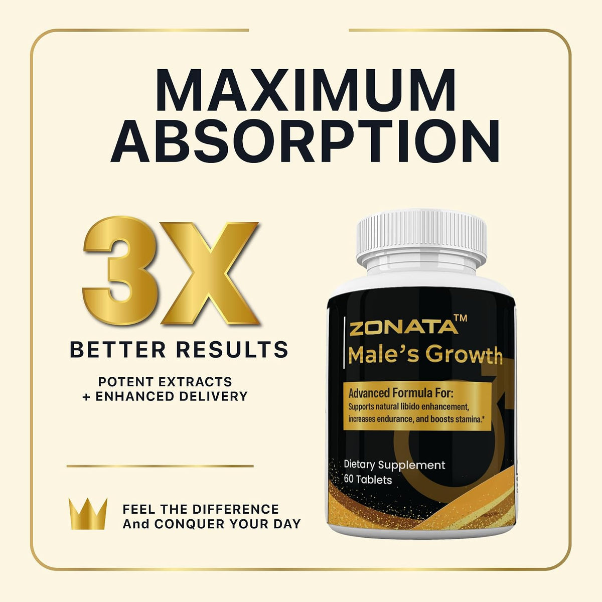 Zonata Male's Growth Food Supplements (3 Pack) - 180 Tablets - görsel 2