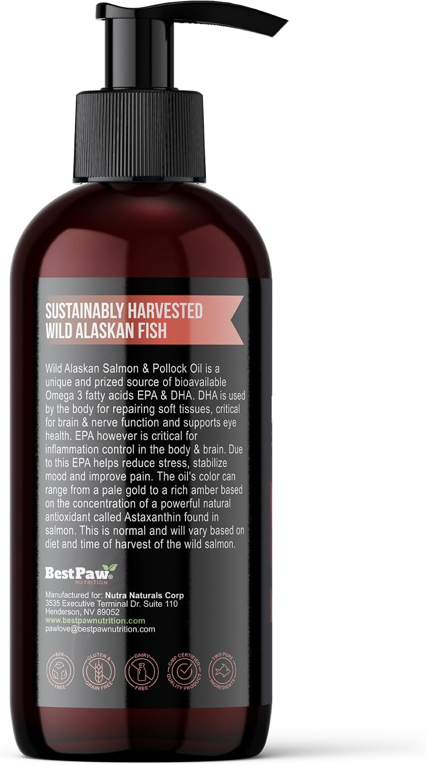 Wild Alaskan Salmon Oil for Dogs | Liquid Omega-3 with Pump | 240 ml - görsel 3