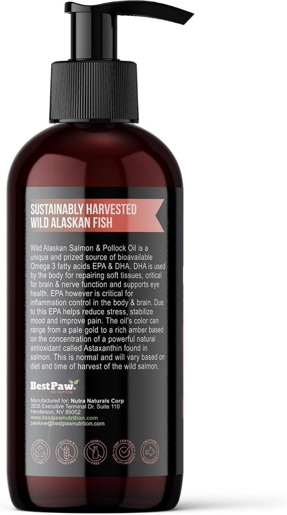 Wild Alaskan Salmon Oil for Dogs | Liquid Omega-3 with Pump | 240 ml
