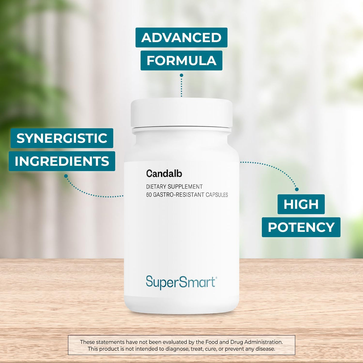 Supersmart Candalb - Probiotic & Prebiotic Supplement with Lactobacillus Acidophilus, Rhamnosus & Inulin - 60 DRcaps - görsel 3